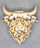 Highland Cow Magnet Handmade in the USA Wood look