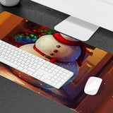 Snowman Christmas Desk Mat - Print Desk Pad - Snowman Laptop Desk Mat