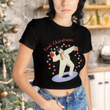 Cool Christmas Women's Cropped T-Shirt - Art Crop Top - Cool Crop Tee Shirt