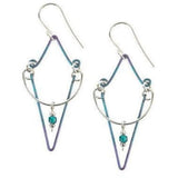 Jody Coyote Free Form Blue And Purple Circus Cap Drop Earring