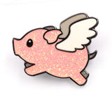 Cute Little Flying Pink Pig Pin for Jacket, Purse, Backpacks