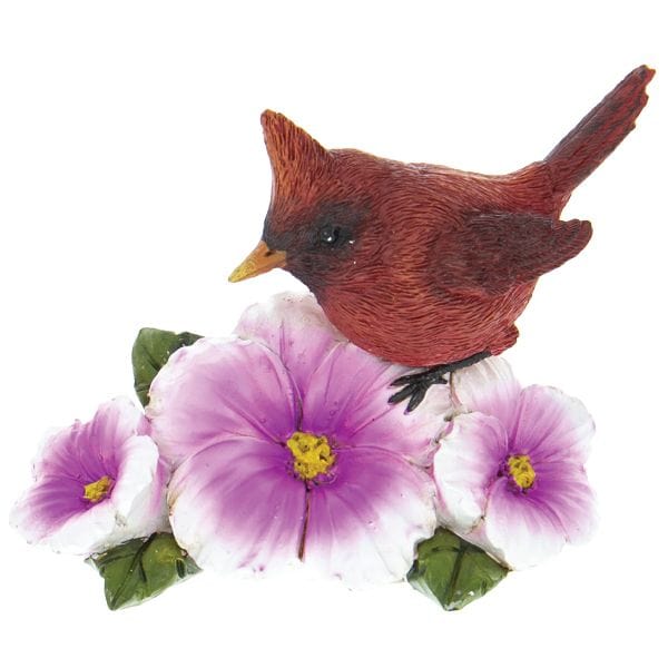 Resin Cardinal Flower Figurines "3 Colors" - The Pink Pigs, A Compassionate Boutique