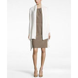 Calvin Klein Lurex® Twill Evening Wrap - White - The Pink Pigs, A Compassionate Boutique