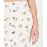 Polly & Esther Juniors' Button-Front Skirt White Floral XL - The Pink Pigs, A Compassionate Boutique