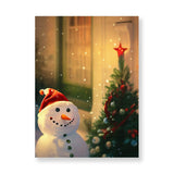 Christmas Snowman Wall Picture - Beautiful Stretched Canvas - Themed Wall Art