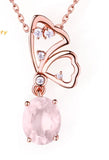 Butterfly Jewelry Rose Quartz in Sterling SIlver, Rose Gold Plated Pink Beauty!
