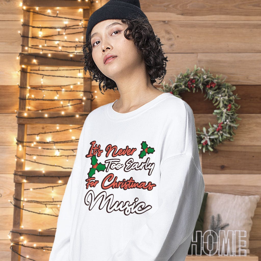 Christmas Music Long Sleeve T-Shirt - Word Art T-Shirt - Music Long Sleeve Tee Shirt