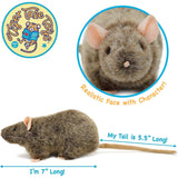 Plush Realistic Rat | 7 Inch Stuffed Animal Plush - Rat Plush Toy for Kids