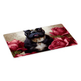 Red Rose Placemats 2 PCS - Artwork Placemats for Kitchen Table - Bulldog Table Mats