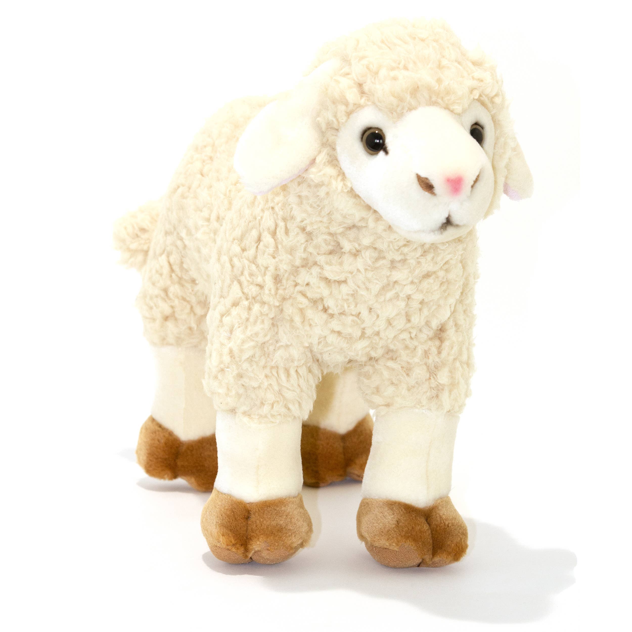 Plush Cream Sheep Size 22cm/8.7"  Lifelike Handmade Eco Friendly