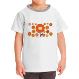 Flower Print Girls' Ruffle Neck T-Shirt - Artwork Toddler T-Shirt - Graphic Ruffle Neck Tee
