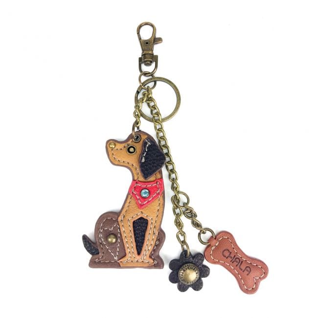 CHALA -Brown Mini Dog Keychain - The Pink Pigs, A Compassionate Boutique
