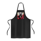 Red Rose Apron - Artwork Cooking Apron - Bulldog Apron for Men for Women