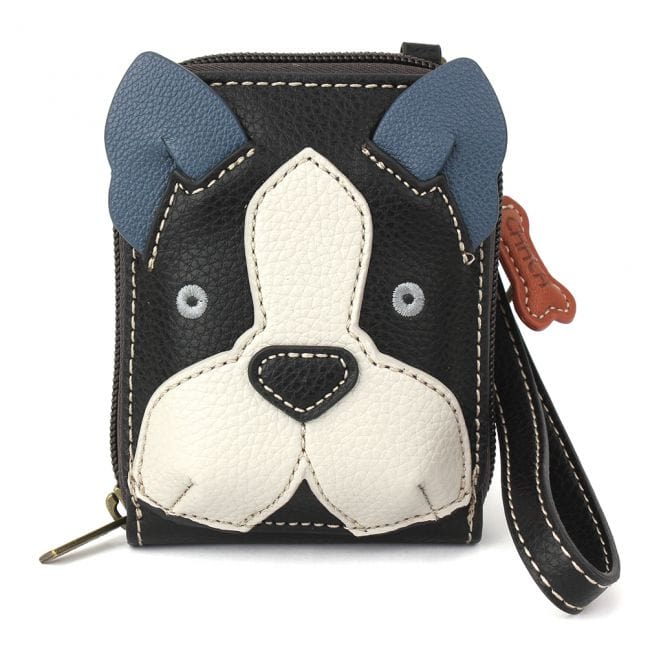 CHALA - BOSTON TERRIER - CREDIT CARD HOLDER/WALLET WRISTLET - The Pink Pigs, A Compassionate Boutique