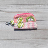 Camper Coin Purse - Repurposed Fabric - One of Kind - The Pink Pigs, Animal Lover's Boutique