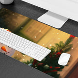 Christmas Snowman Desk Mat - Beautiful Desk Pad - Themed Laptop Desk Mat