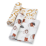 Life Is Better In Boots-Horse Lover's Baby Swaddle Blanket Set LollyBanks