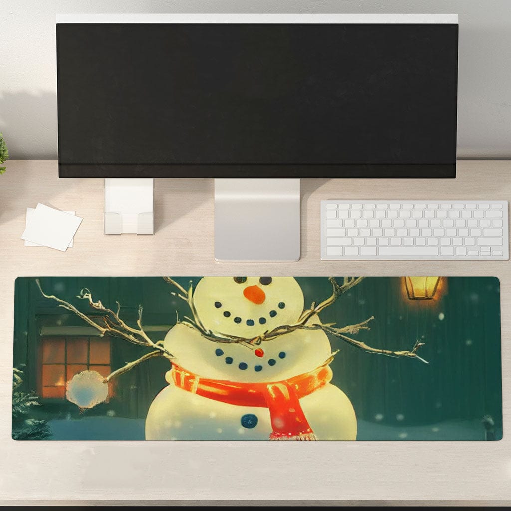 Snow Graphic Design Desk Mat - Art Desk Pad - Funny Laptop Desk Mat