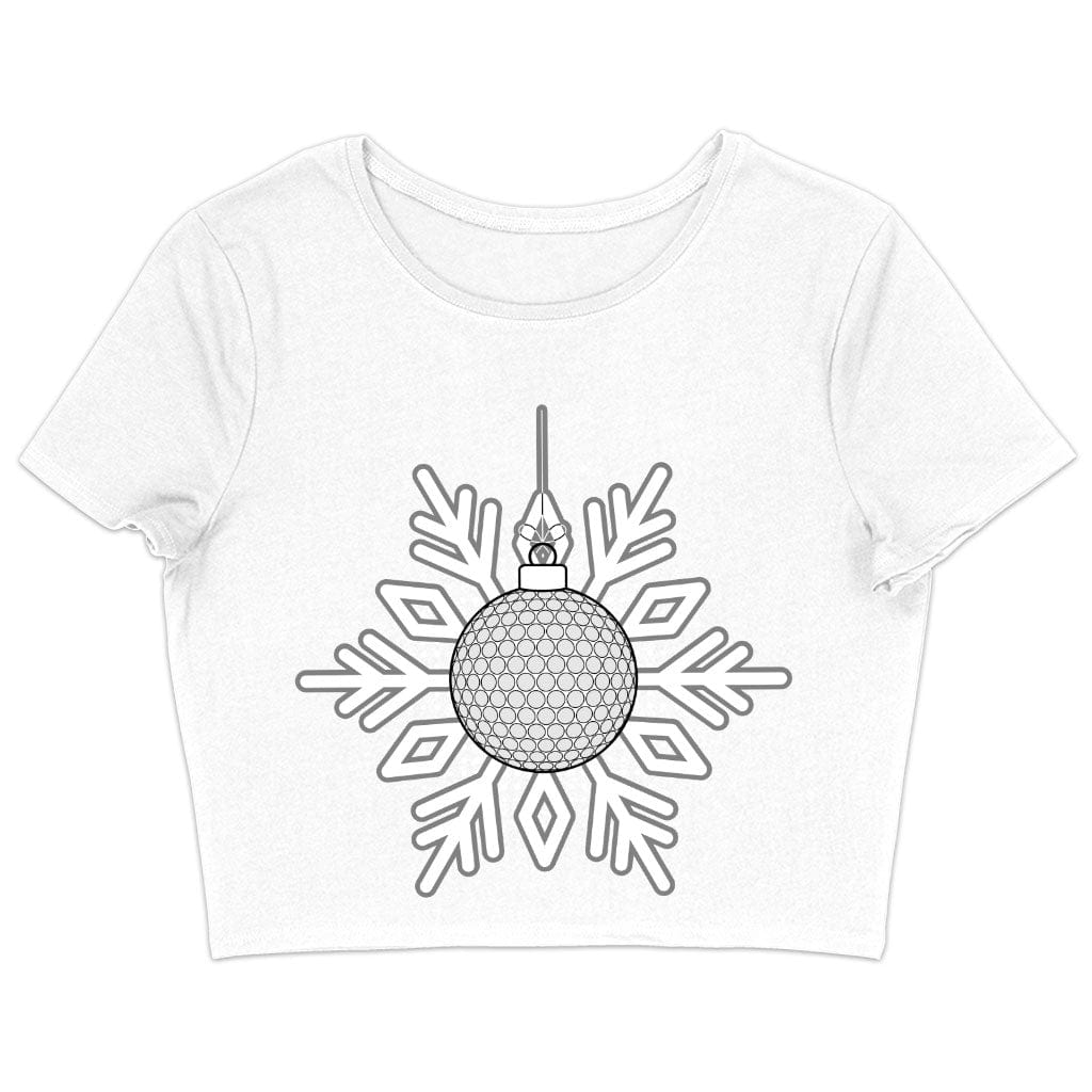 Snowflake Design Women's Cropped T-Shirt - Snowflake Crop Top - Christmas Crop Tee Shirt