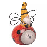 Gnome and Friend Figurines - Bee and Ladybug Decoration