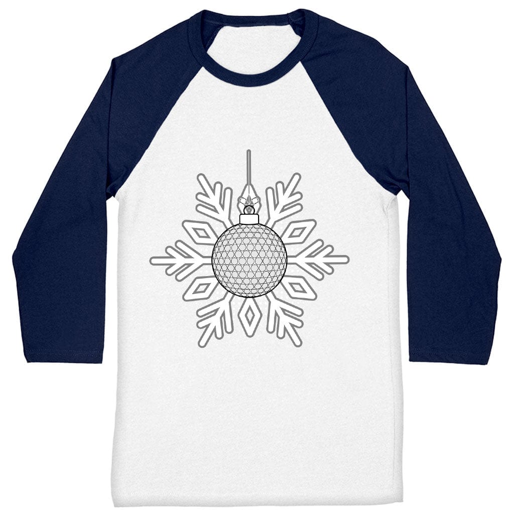 Snowflake Design Baseball T-Shirt - Snowflake T-Shirt - Christmas Tee Shirt