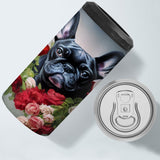 Cute Dog Insulated Slim Can Cooler - Bulldog Can Cooler - Artwork Insulated Slim Can Cooler