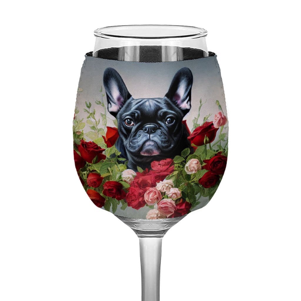 Cute Dog Wine Glass Sleeve - Bulldog Sleeves for Wine Glass - Artwork Wine Glass Sleeve
