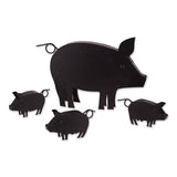 Pig With Piglets Metal Art Sculpture