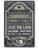 Farmhouse Wisdom - Metal Sign Handmade in the USA