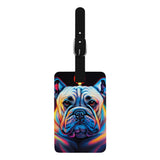 Cute Dog Luggage Tag - Bulldog Travel Bag Tag - Animal Print Luggage Tag