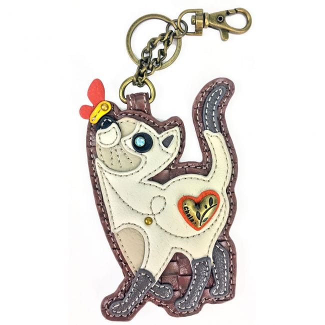 CHALA - SLIM CAT - KEYCHAIN/KEY FOB/COIN PURSE - The Pink Pigs, A Compassionate Boutique