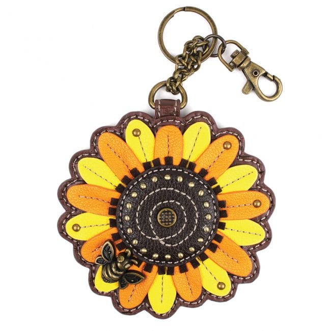 SUNFLOWER and Bee, WALLET, CELL PHONE XBODY, and SUNFLOWER - KEY FOB/COIN PURSE - The Pink Pigs, Animal Lover's Boutique