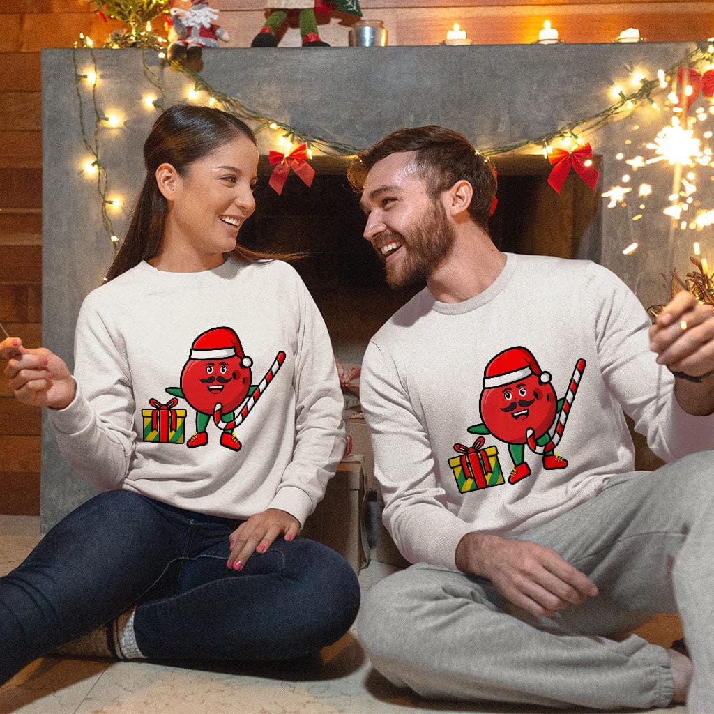 Cartoon Christmas Sweatshirt - Cute Crewneck Sweatshirt - Themed Sweatshirt