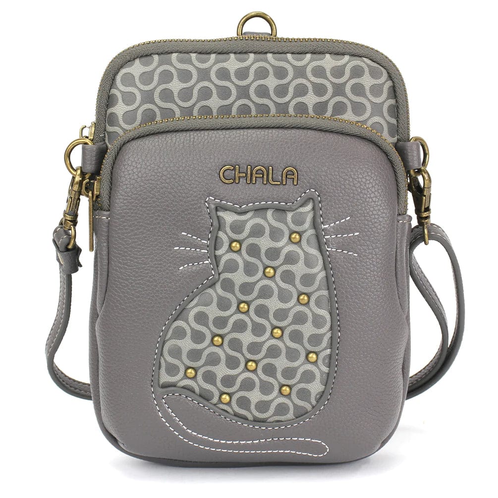 Chala Cell Phone Crossbody Bag Paw Print - Gray