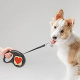 Video Game Graphic Retractable Pet Leash - Icon Leash - Heart Dog Leash