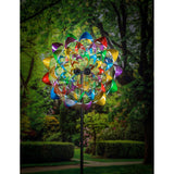 Solar Wind Spinner Large Multicolor Flower 84"H Kinetic Spinner