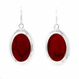 Red Jasper Oval Earrings Handmade in Mexico