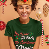 Christmas Music Heavy Cotton T-Shirt - Word Art Tee Shirt - Music T-Shirt