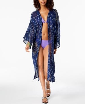 Steve Madden Geo-Print Butterfly Cover-Up & Cape - Navy/White - The Pink Pigs, A Compassionate Boutique