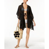 INC International Concepts Sheer Jacquard Tassel Cover-up (Black) - The Pink Pigs, A Compassionate Boutique