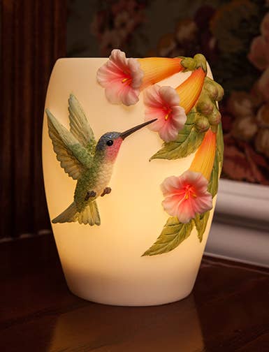 Hummingbird & Trumpet Flower Night Lamp Or Owl Lamp
