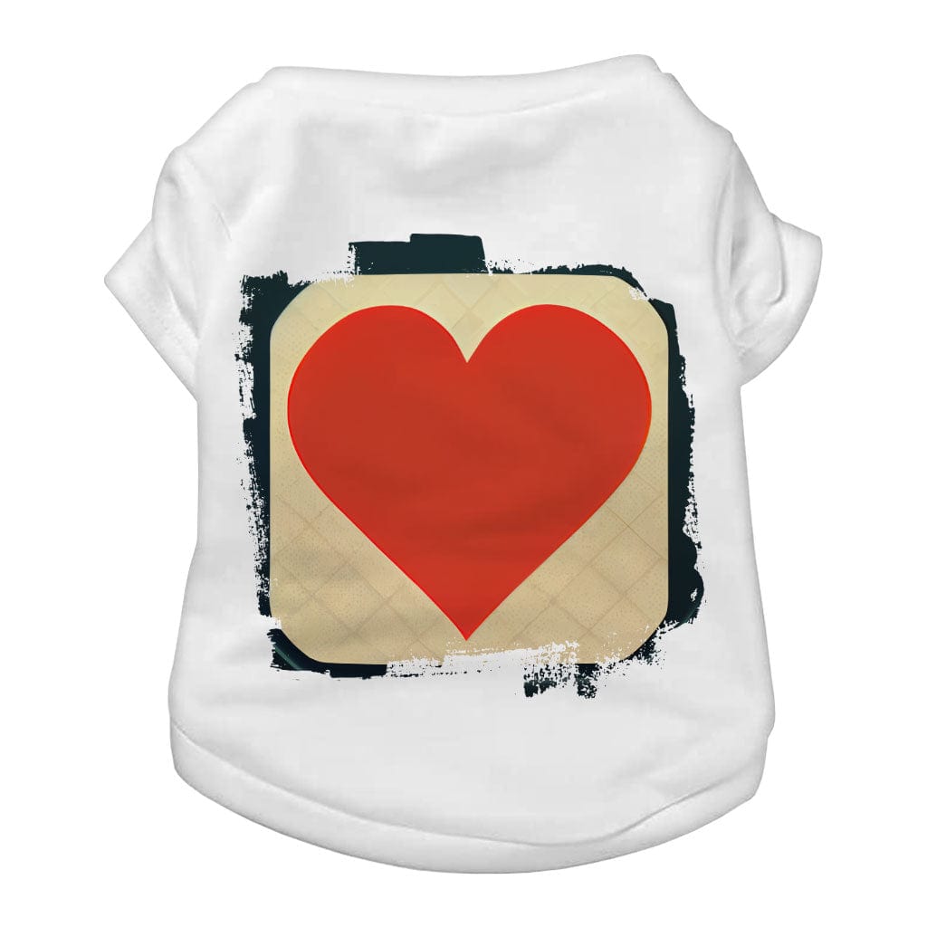 Video Game Graphic Dog T-Shirt - Icon Dog Shirt - Heart Dog Clothing