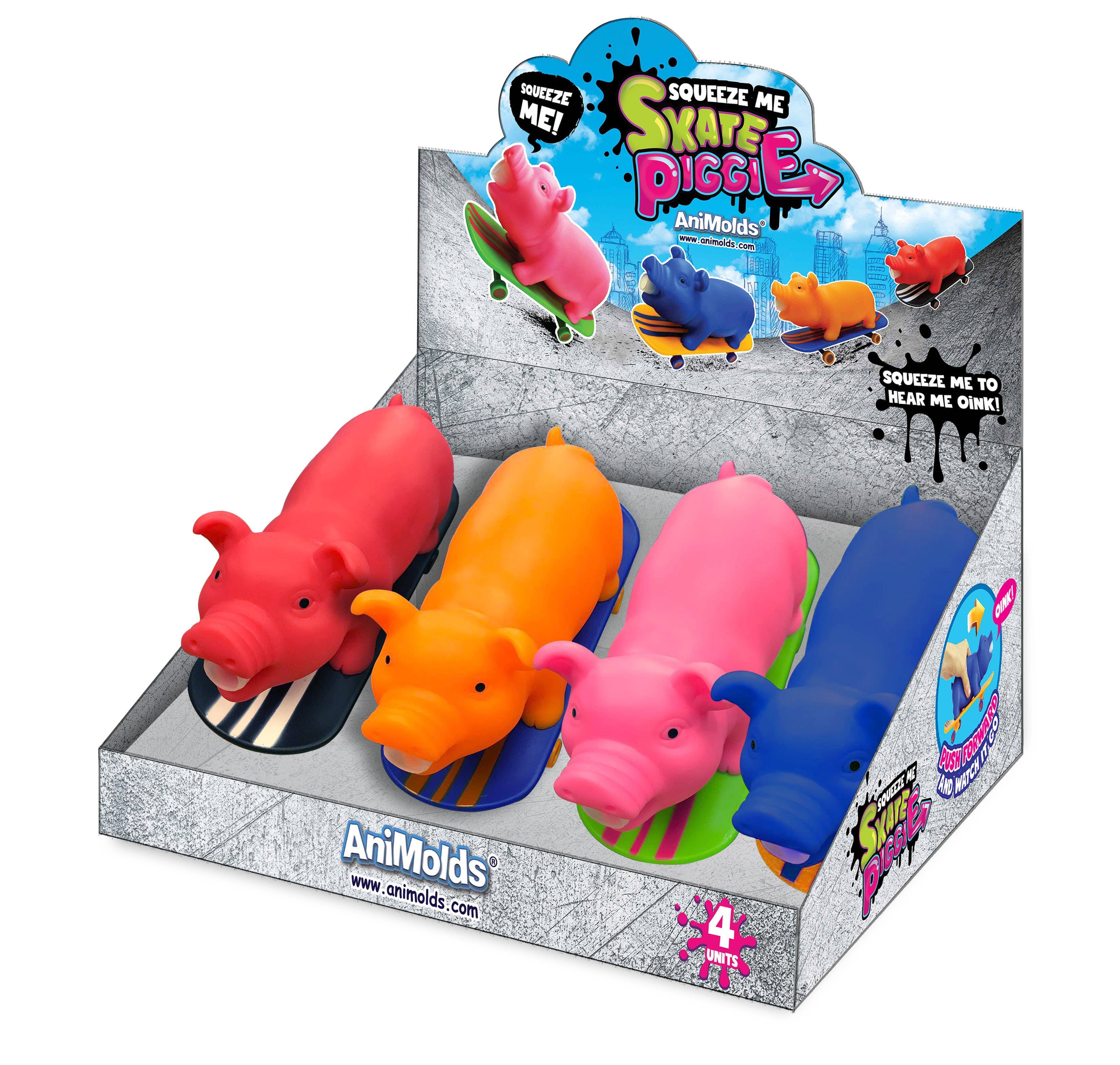 Squeeze Me Skating Piggy Toy for Kids - The Pink Pigs, A Compassionate Boutique