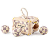 Checker Chewy Vuiton Parody Trunk - Activity House Dog Toy