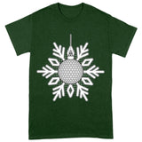 Snowflake Design Heavy Cotton T-Shirt - Snowflake Tee Shirt - Christmas T-Shirt