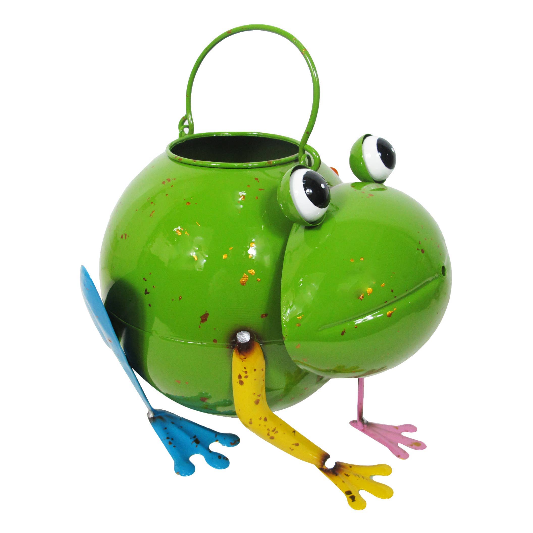 Metal Frog Watering Can-Continental Art Center - Colorful Enameled - The Pink Pigs, A Compassionate Boutique