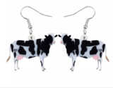 Acrylic Cow Earrings-Realistic - The Pink Pigs, Animal Lover's Boutique