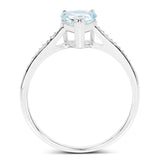 Aquamarine and Diamond Heart Shaped Solitaire Ring in 14K White Gold - The Pink Pigs, A Compassionate Boutique