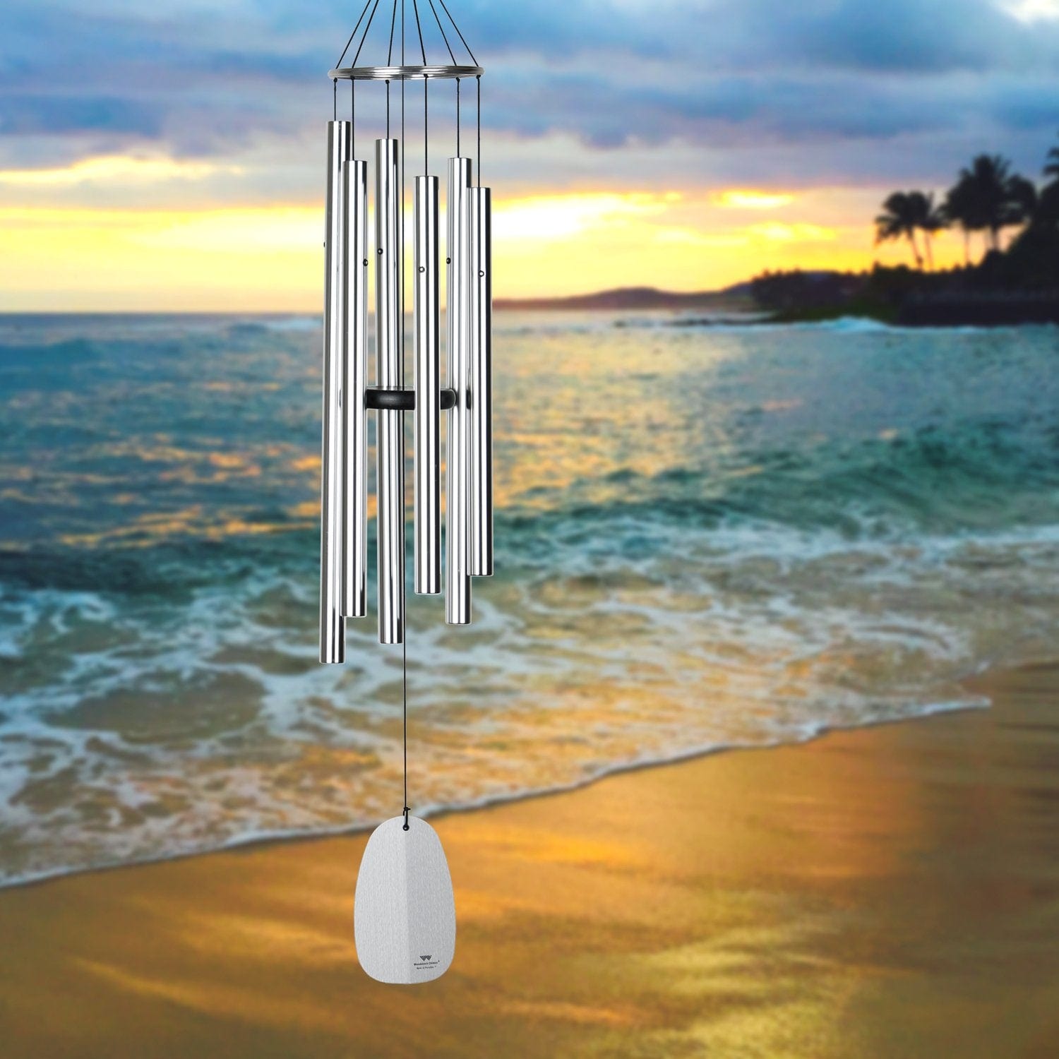 Bells of Paradise - Silver 44" Woodstock Chimes - The Pink Pigs, Animal Lover's Boutique