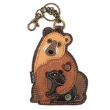 Mama and Baby Bear Keychain-Cutest Bruins Ever!  Vegan Leather